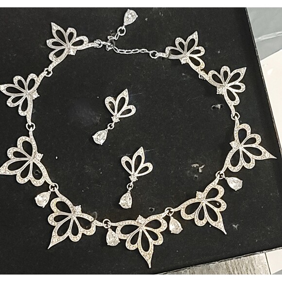 Nightfire Icy Sparkle Choker Earrings Set Alfred Durante for Franklin Mint VTG - Picture 2 of 10